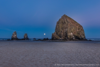 Haystack Rock & Moon