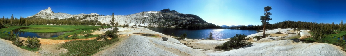 Cathedral Peak and Lake Panorama